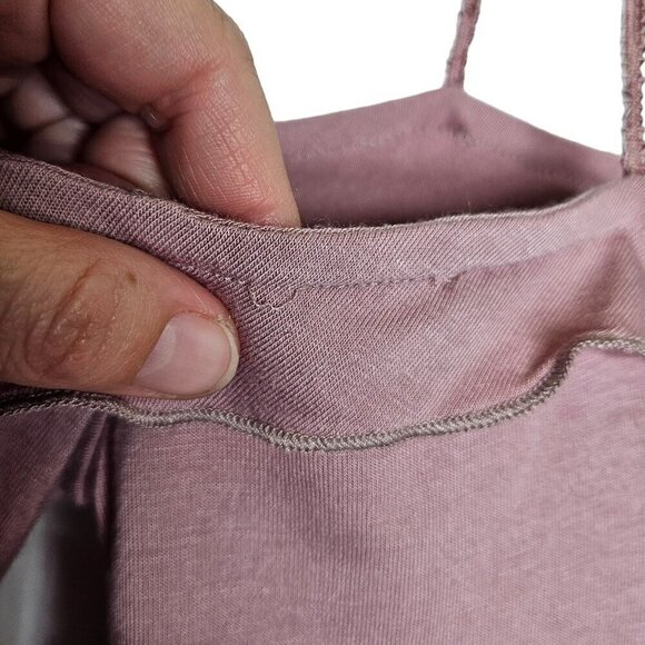 BKE Boutique NWT Women's Cold Shoulder Lace-Up Top M‎ Bamboo Rayon Blend Mauve - Picture 9 of 14
